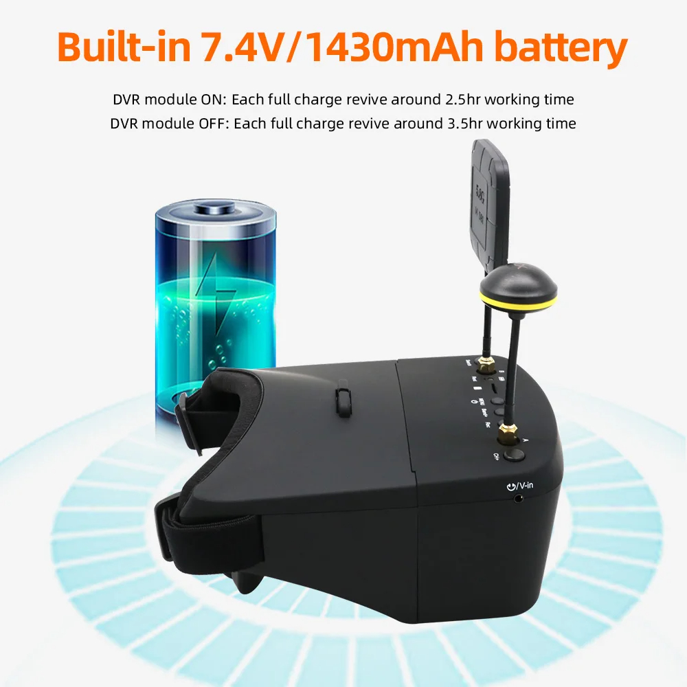 EV800D 5.8G 40CH 5인치 800*480 비 - Fpv Drone Goggles 리뷰 및 가격