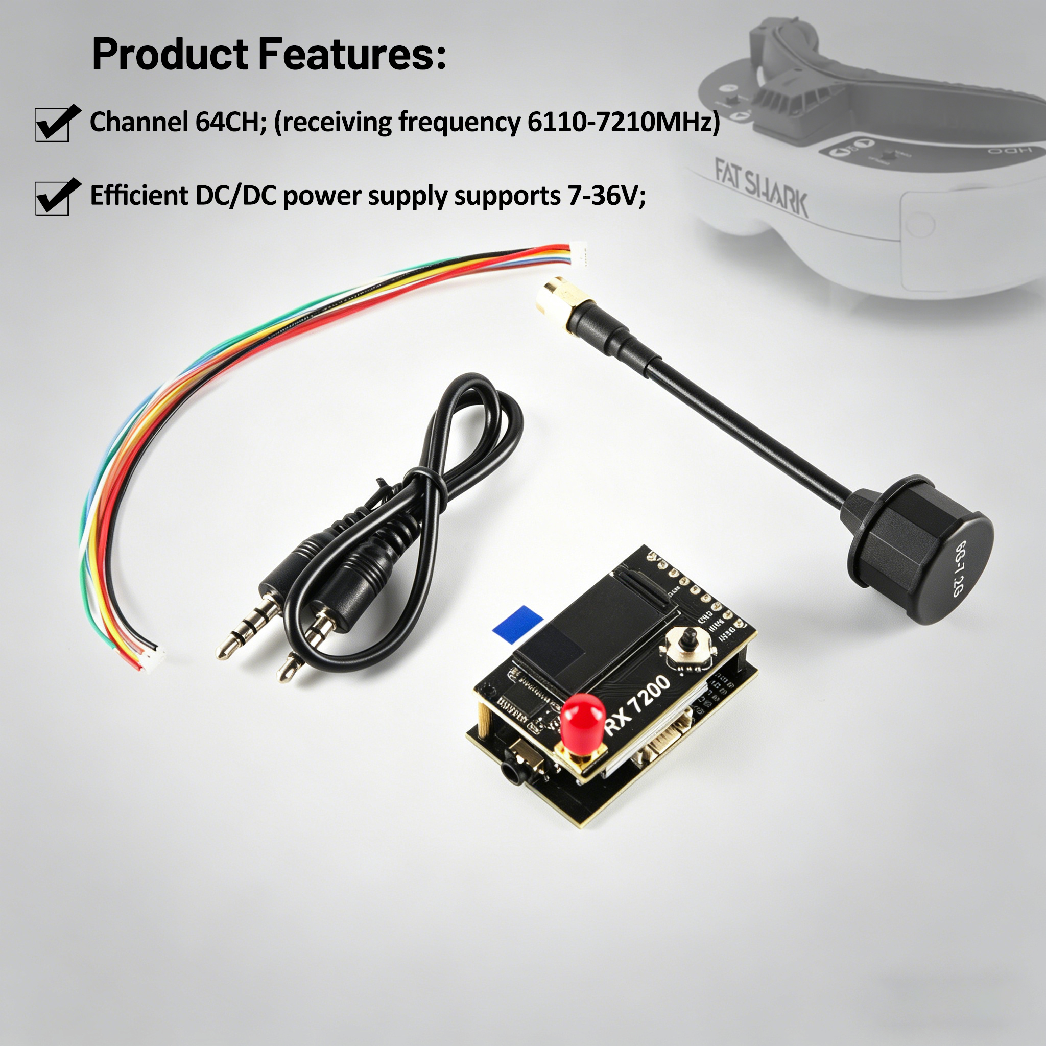 7.2G 비디오 수신기 모듈 64채널 6110-7210 - Fpv Drone Goggles 리뷰 및 가격