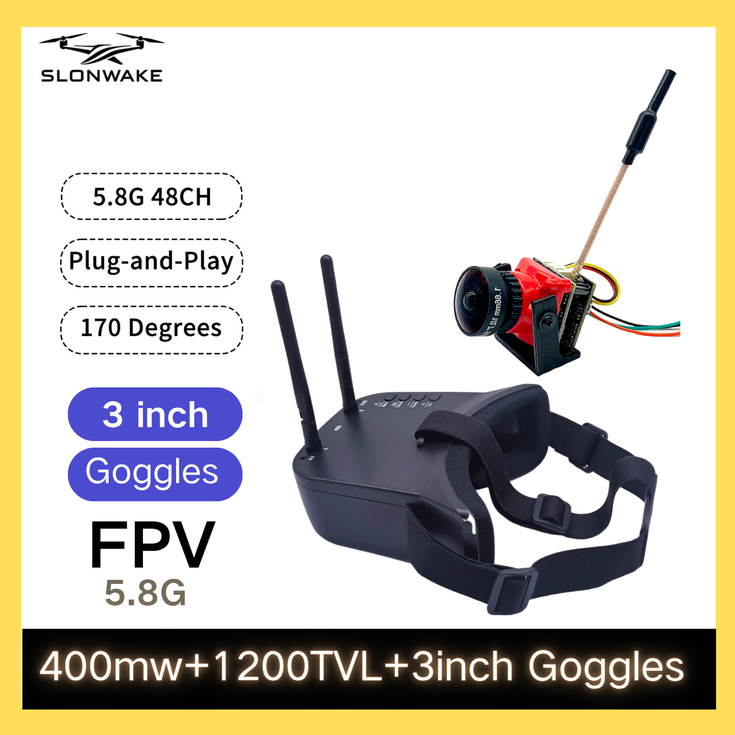 SLONWAKE 5.8G 48CH FPV 400mw V - Fpv Drone Camera 리뷰 및 가격